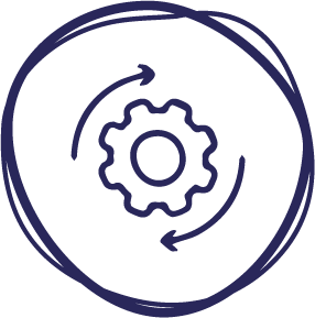 a cog inside a circle