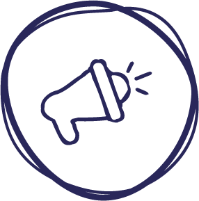 a megaphone inside a circle