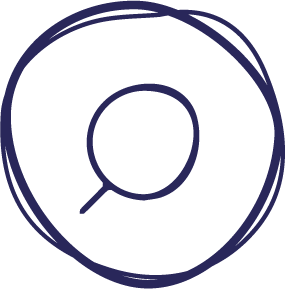 a speech bubble inside a circle